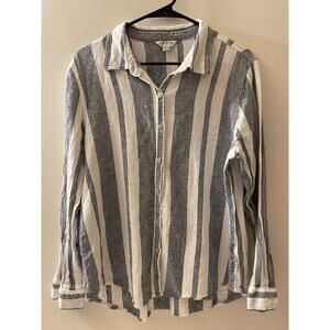 Orvis Women's Size Large Button Down Stripe Blouse Shirt‎